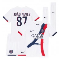 Dječji Nogometni Dres Paris Saint-Germain Joao Neves #87 Gostujuci 2024-25 Kratak Rukav (+ Kratke hlače)